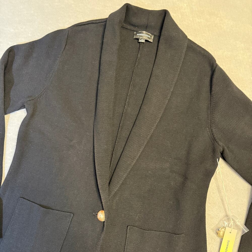 NWT SummerSalt black shawl collar sweater blazer - casual knit organic size M